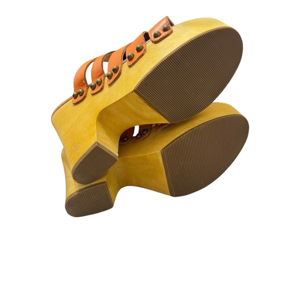 DINGO Women Dagwood Leather Platform Heel Sandal Clogs Boho Orange Sz 8.5 - Picture 8 of 10